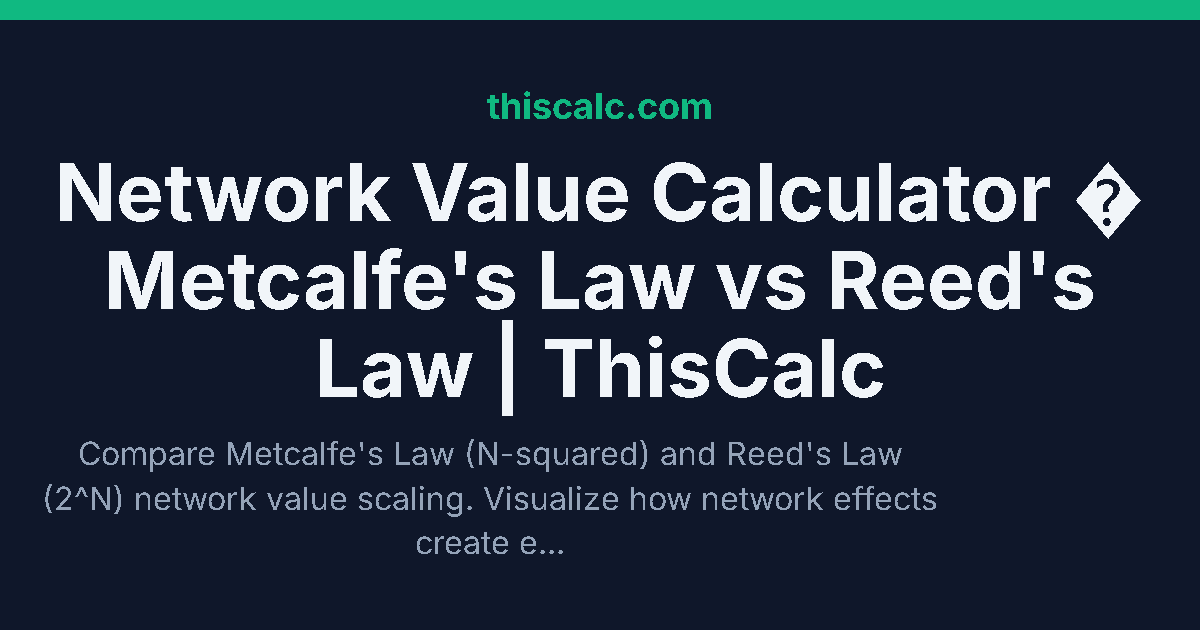 Network Calc Network Value Calculator | ThisCalc